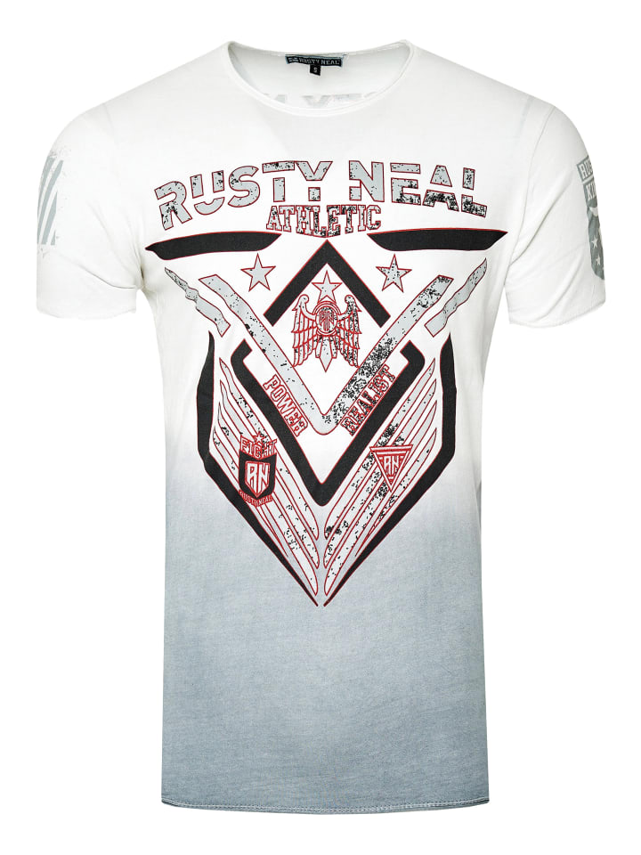 

Футболка с круглым вырезом и принтом спереди белого цвета Rusty Neal, Белый, Футболка с круглым вырезом и принтом спереди белого цвета Rusty Neal