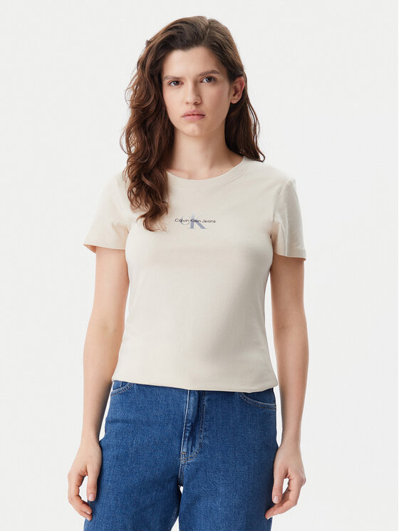 

Облегающая футболка Gradient Monologo J20J225252 Calvin Klein Jeans, бежевый