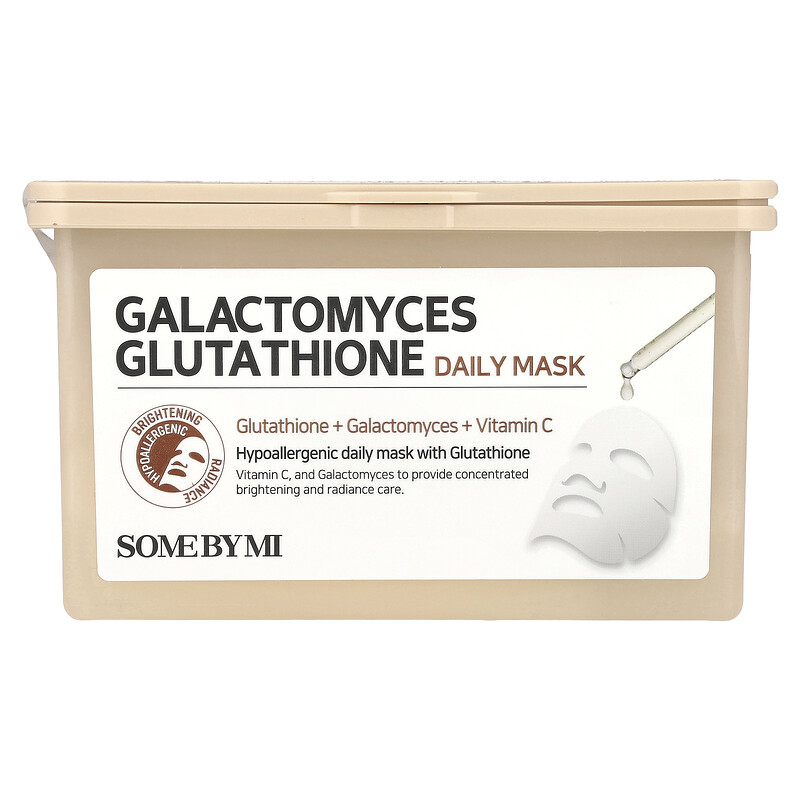 

SOME BY MI, Ежедневная косметическая маска с Galactomyces Glutathione, 30 шт., 350 мл (11,83 жидк. унц.)