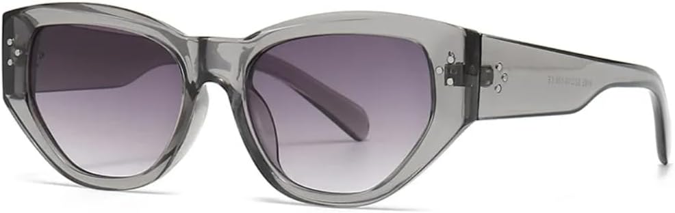 

Модные дизайнерские солнцезащитные очки «кошачий глаз» с заклепками, винтажные, сексуальные, в большой оправе, в стиле панк, для женщин, с защитой от УФ-излучения SZVVBKK, Gray Gray