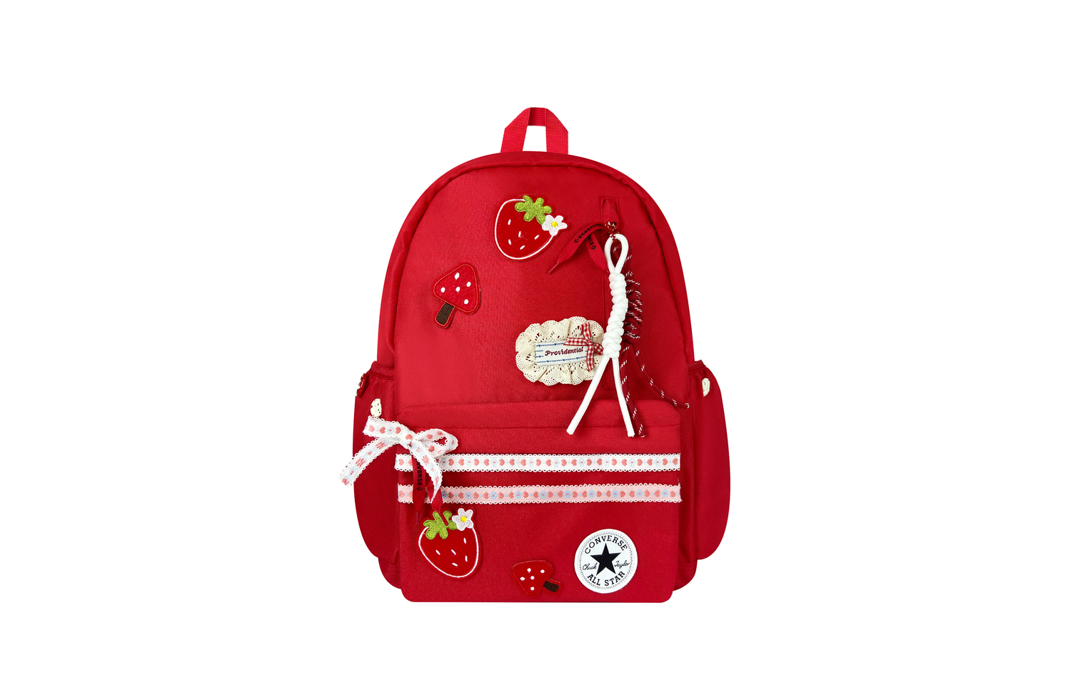 

Converse Средний унисекс красный рюкзак из полиэстера, Cream Strawberry Bag