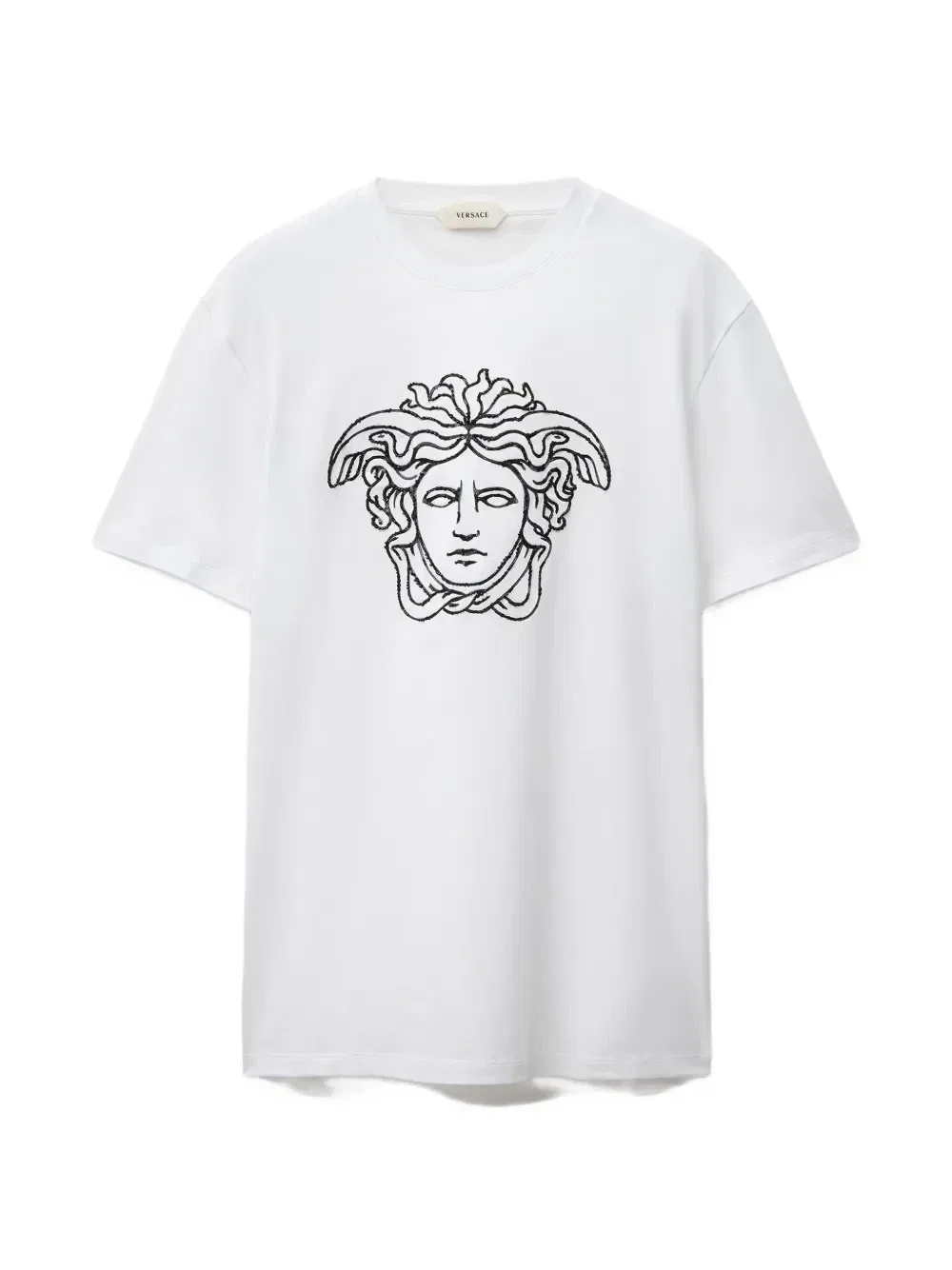Футболка с пайетками Медуза VERSACE, белый