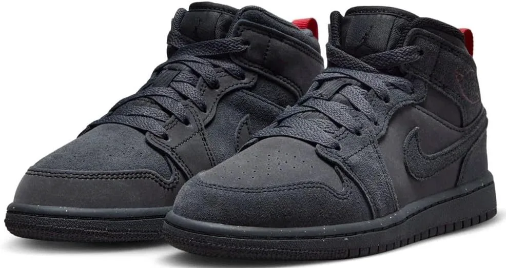 Детские кроссовки Nike Air Jordan 1 Mid SE Craft, серый/черный — фото 3