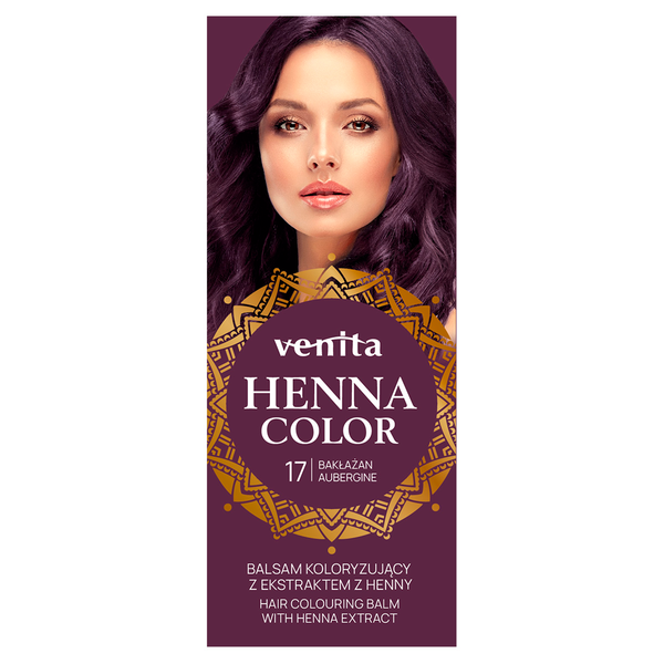 

Бальзам для окрашивания волос 17 баклажан, 75 мл Venita Henna color, цвет 17 bakłażan