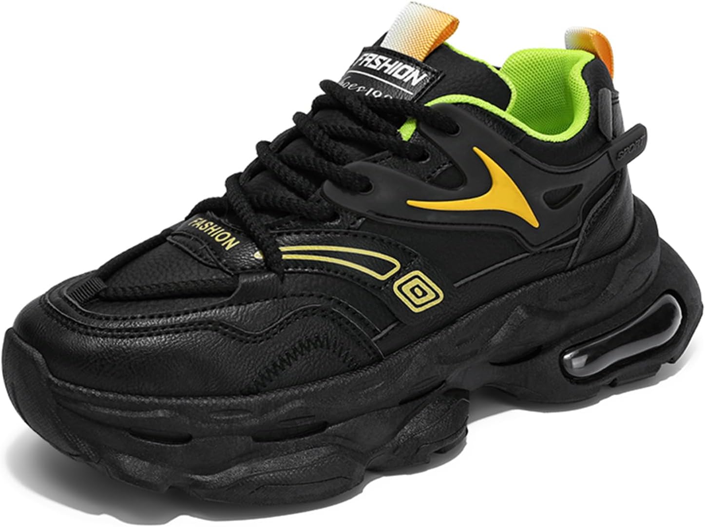 

Модные мужские кроссовки, удобные износостойкие скейтбордические туфли для всех сезонов, кроссовки для тенниса, работы и прогулок Hhhchpm, черный/желтый