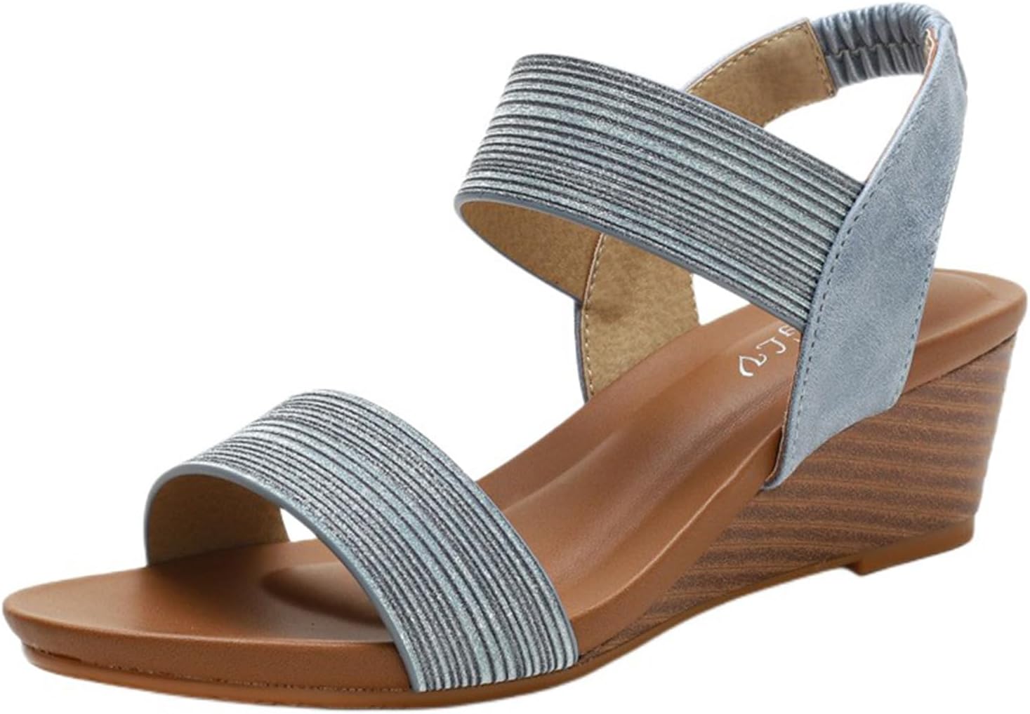 

Женские плоские сандалии с открытым носком и ремешком на щиколотке, повседневные сандалии на платформе, удобные летние сандалии на низком клине, пляжная и уличная обувь для прогулок Generic, синий