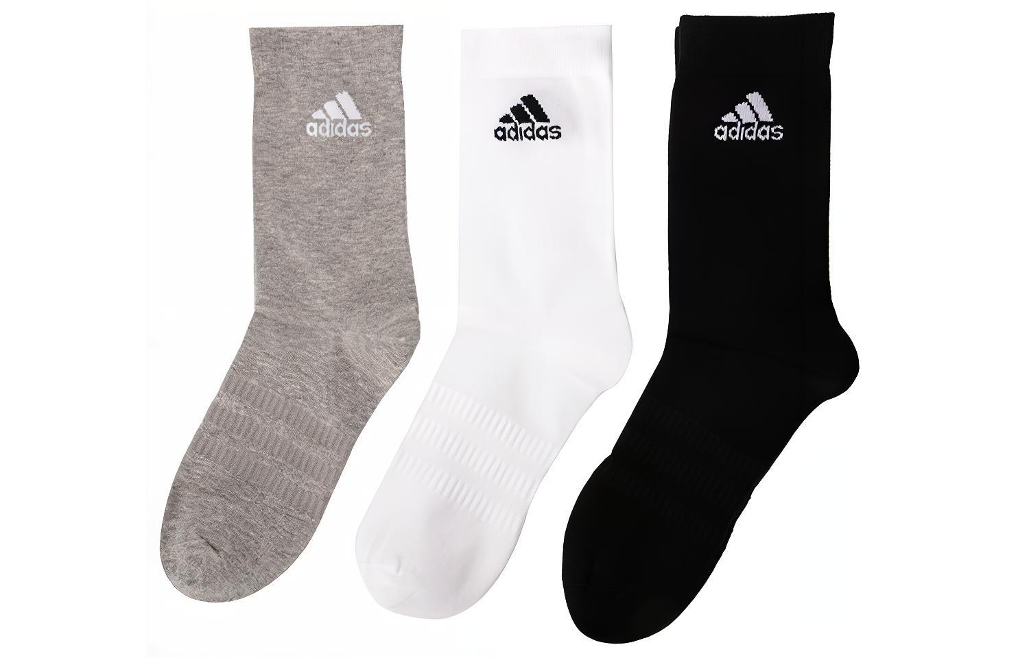 

Носки до середины икры унисекс разноцветные Adidas, 3 пары (Разноцветные)