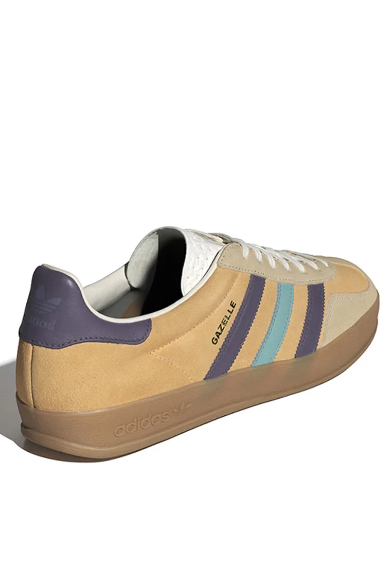 Кроссовки мужские, Gazelle Indoor, Adidas, белый/оранжевый/фиолетовый — фото 3