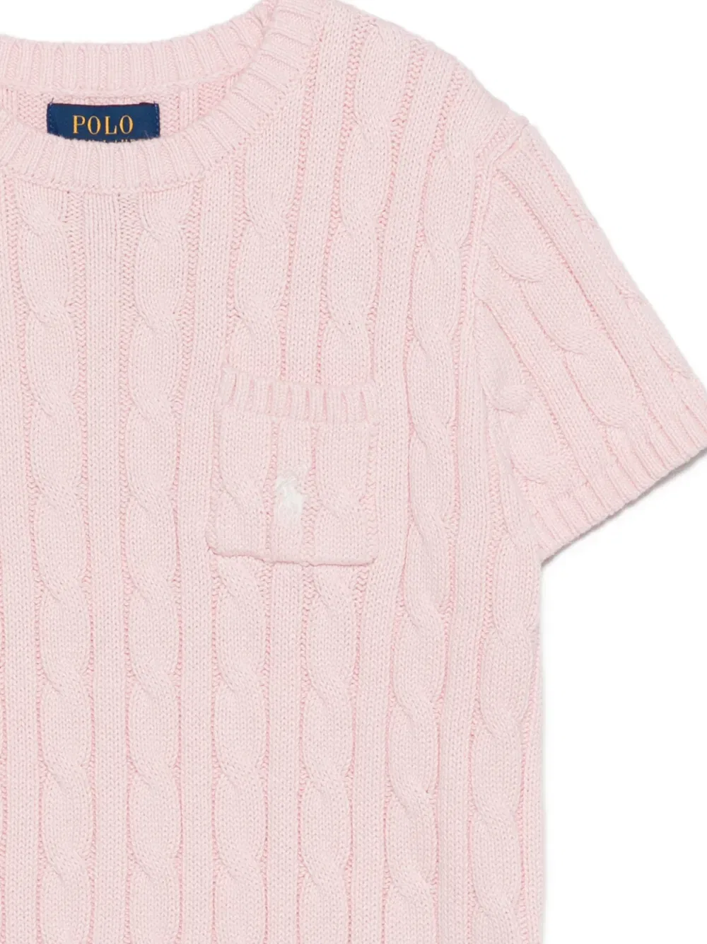 Футболка крупной вязки с карманом Polo Ralph Lauren Kids, розовый — фото 3