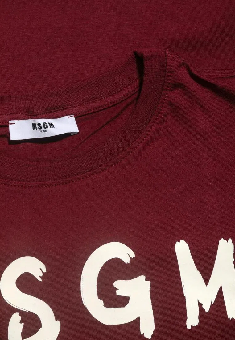 Футболка, хлопок, для детей Msgm, красный — фото 3