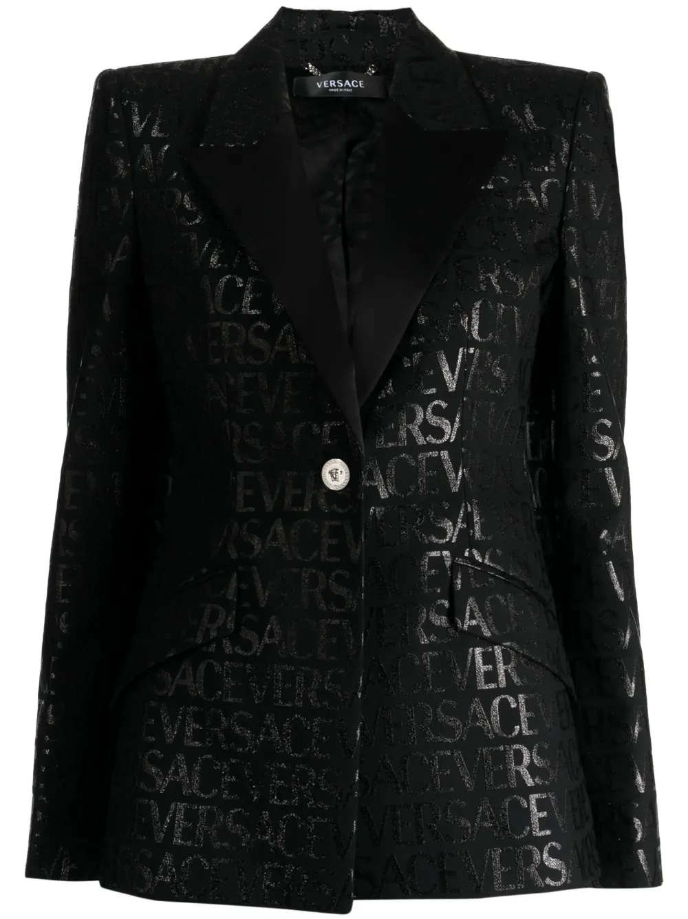 

Однобортный пиджак Versace Allover, черный
