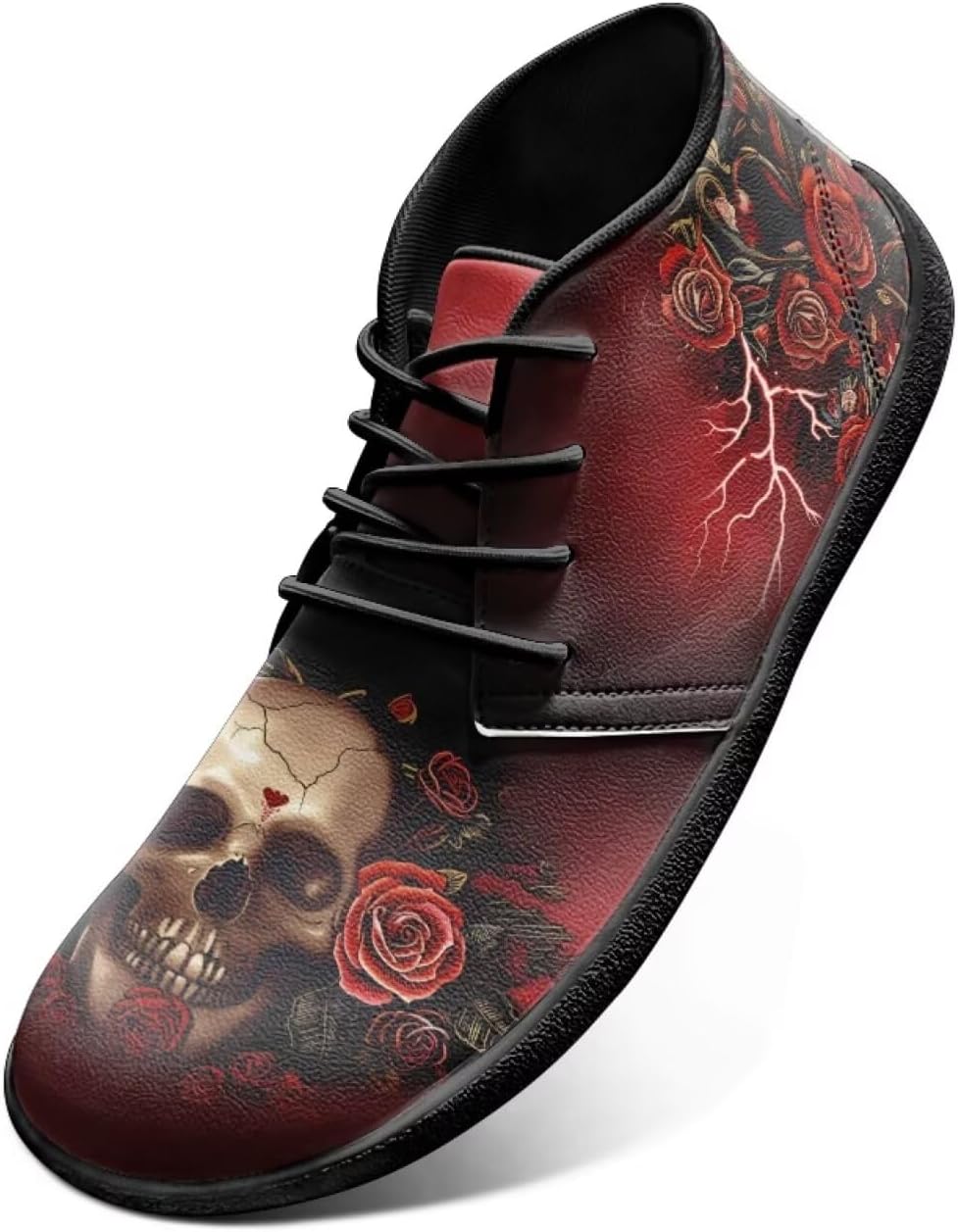 

Мужские кроссовки Jeiento Barefoot, ботинки босоногого типа с черепами и цветочным принтом, с широкой носковой частью, воздухопроницаемые, противоскользящие, Skull Queen Rose