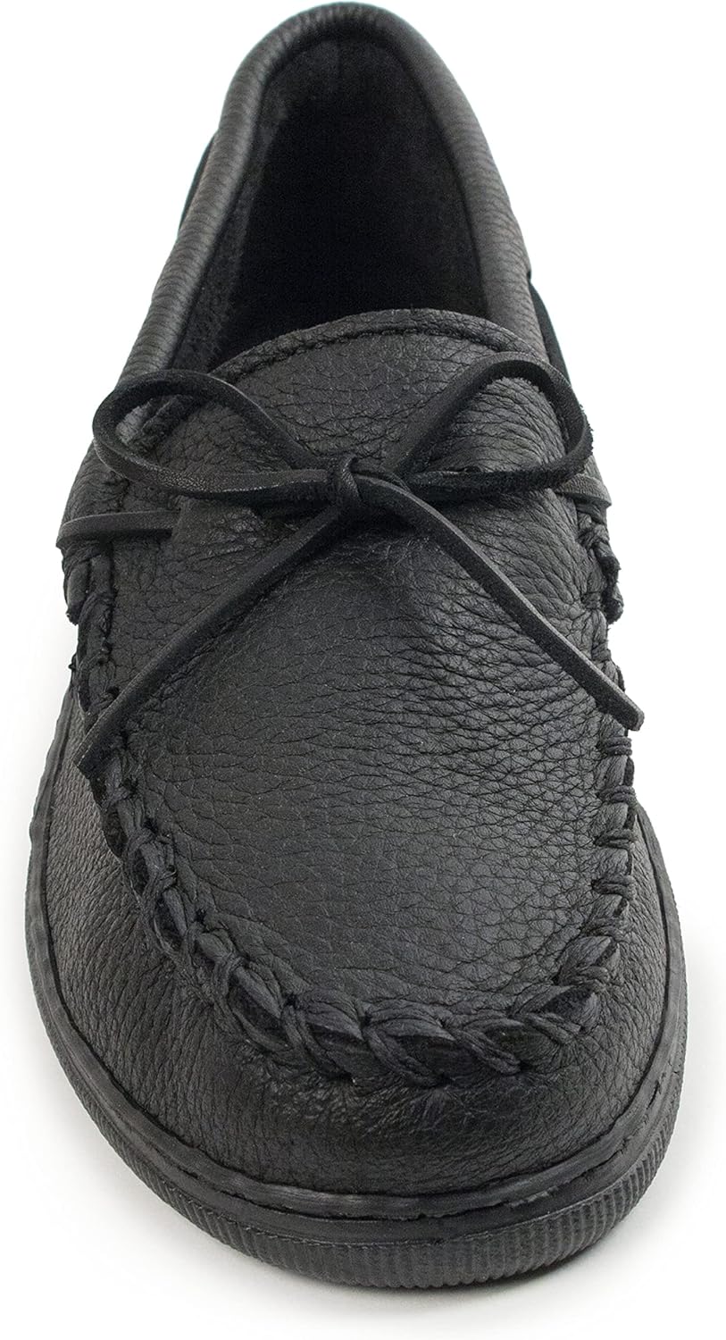 Мокасины Minnetonka для мужчин из оленьей кожи Moosehide, черный — фото 2