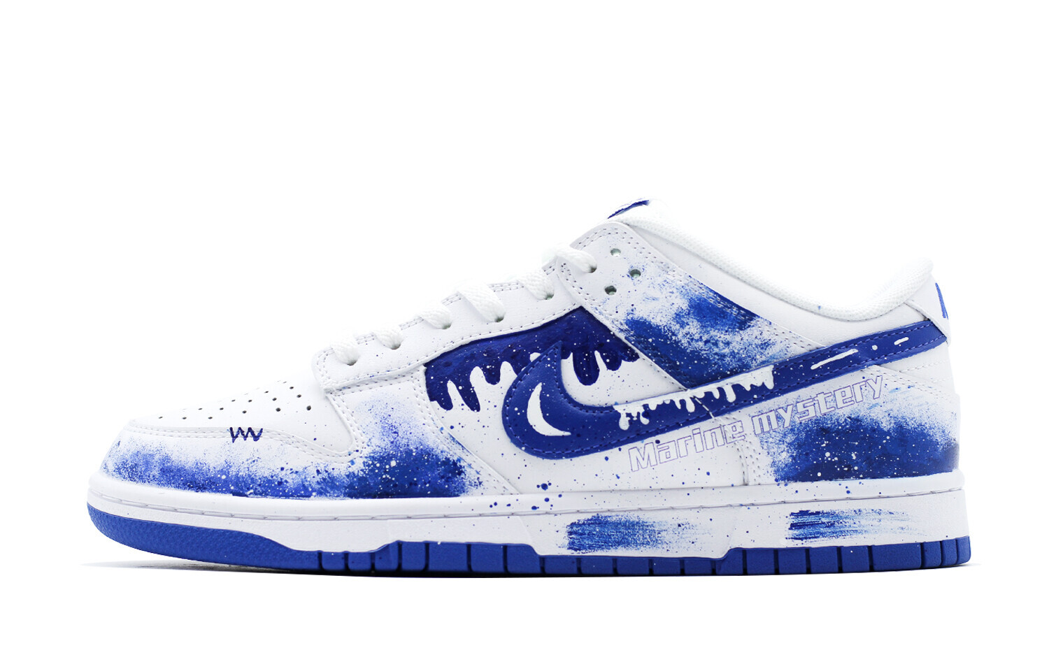 

Кроссовки Nike Dunk Skateboarding Shoes Men Low-top White/blue, синий/белый