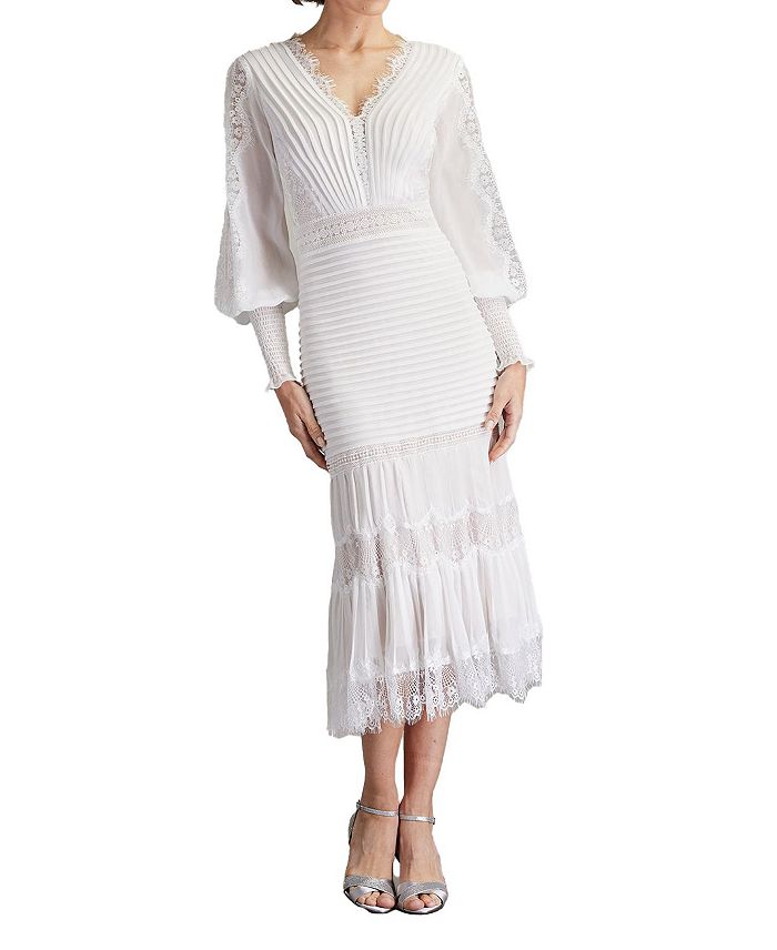 

Платье с рукавами Nyssa Bishop Tadashi Shoji, белый