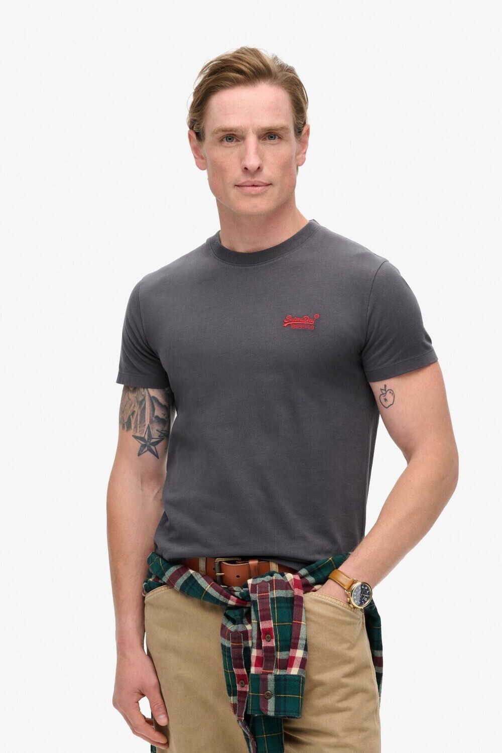 

Винтажная вышитая футболка Superdry, черный
