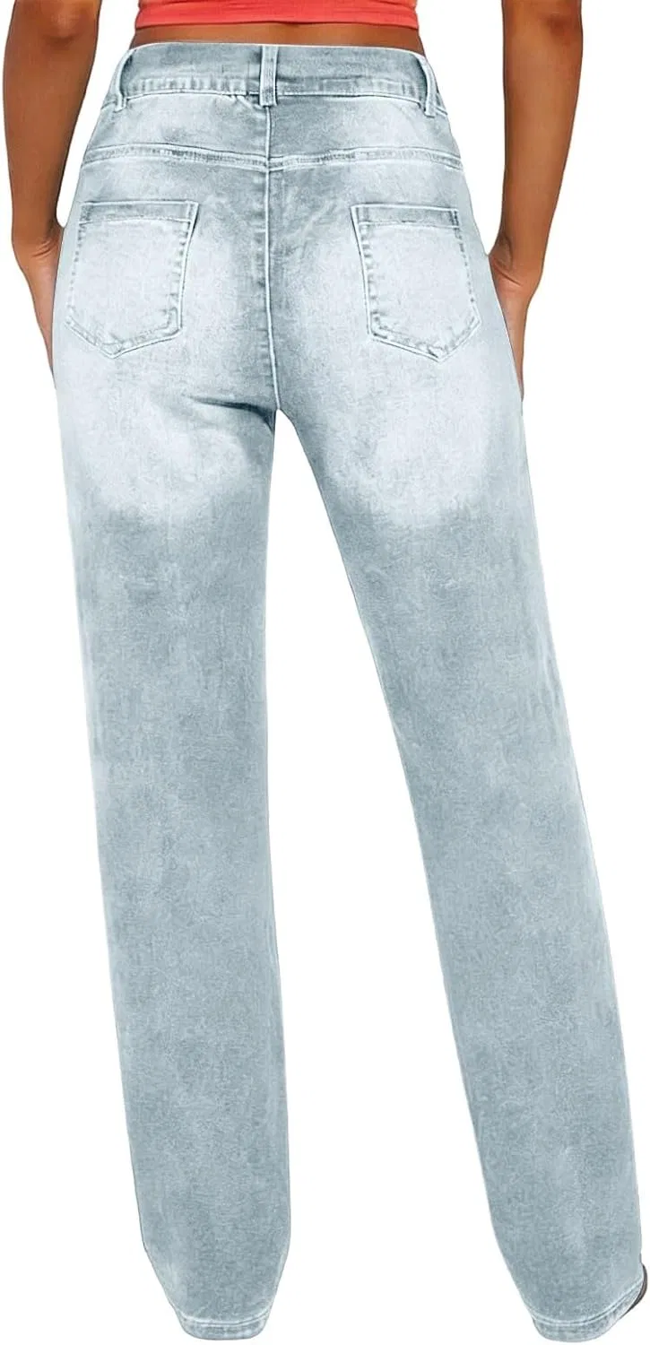 Джинсы зауженные к низу, Light Blue, Women's Denim — фото 4