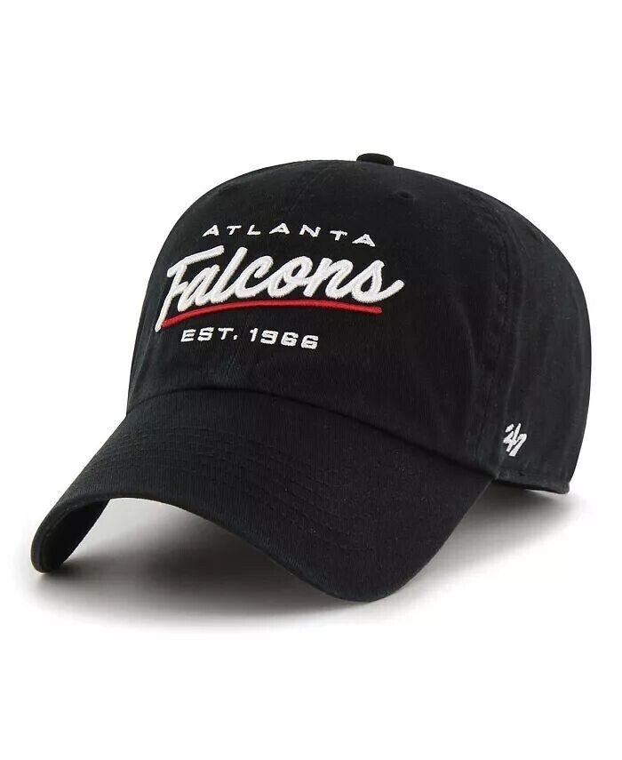 

Женская черная регулируемая кепка Atlanta Falcons Sidney Clean Up '47 Brand, черный