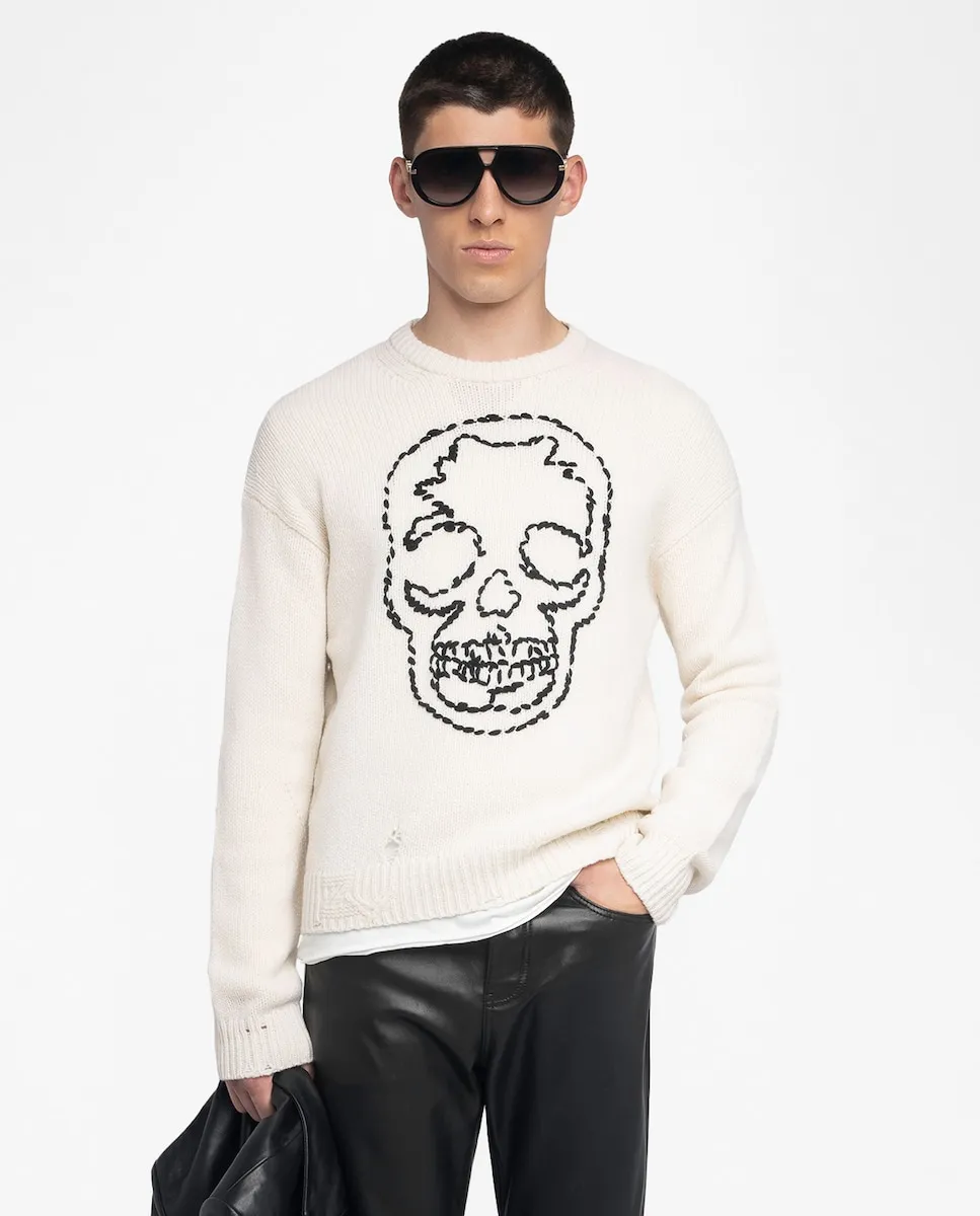 

Джерси Марко 100% шерсть мериноса мужская с длинными рукавами Zadig & Voltaire, белый