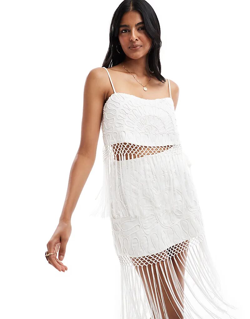 

Юбка ASOS DESIGN с отделкой корнелли и бахромой