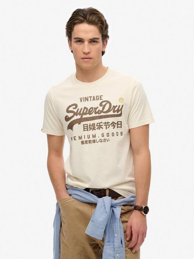 

Футболка с винтажным логотипом из органического хлопка Superdry, Riff White