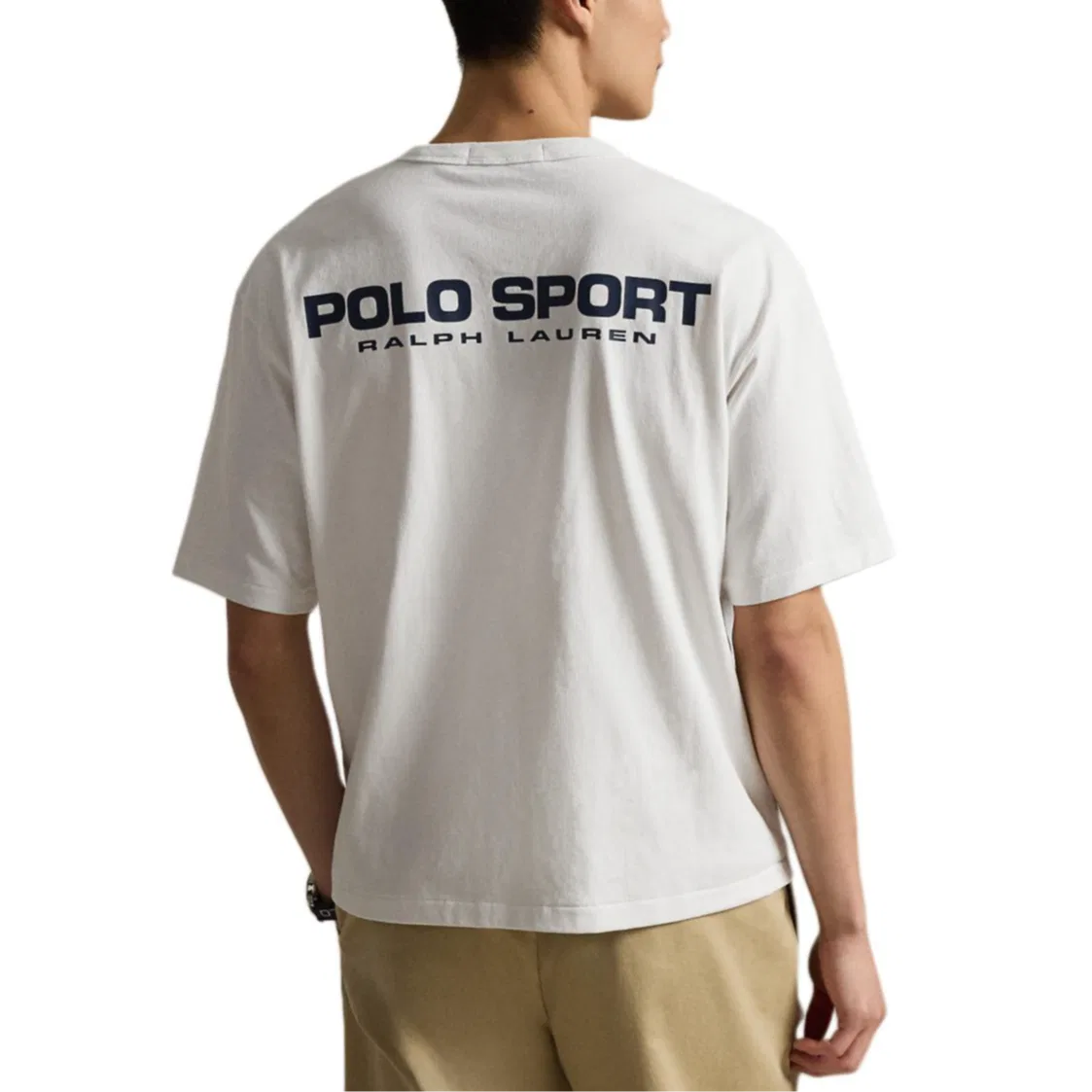 Футболка свободного кроя Polo Ralph Lauren белая — фото 4