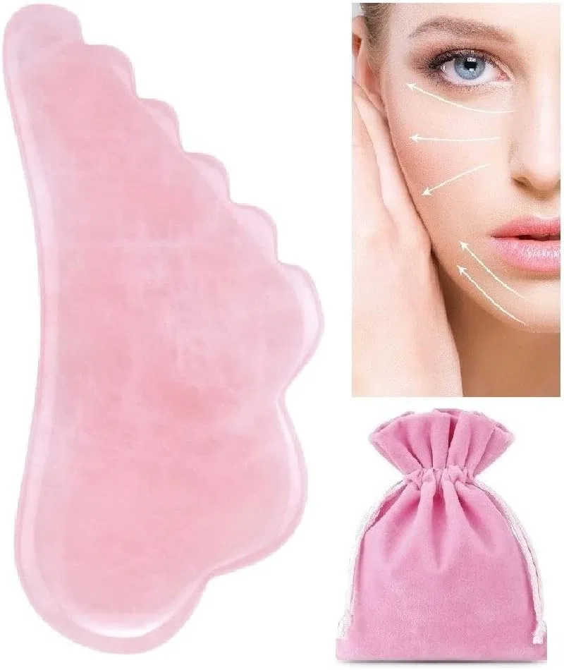Гуаша из розового кварца VINCHIC, крылья, 1 шт