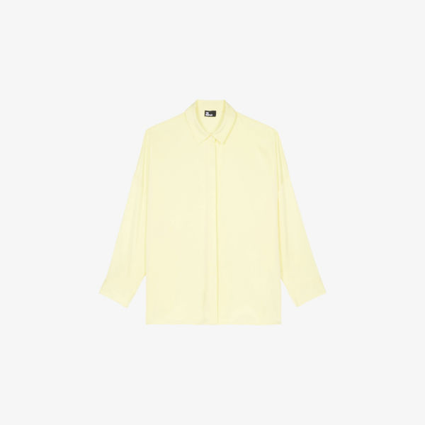 

Рубашка свободного кроя с длинными рукавами из эластичного шелка The Kooples, желтый