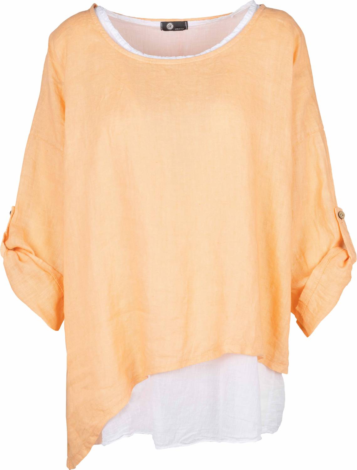 

Женский топ с рукавом три четверти в персиковом цвете Made in Italy