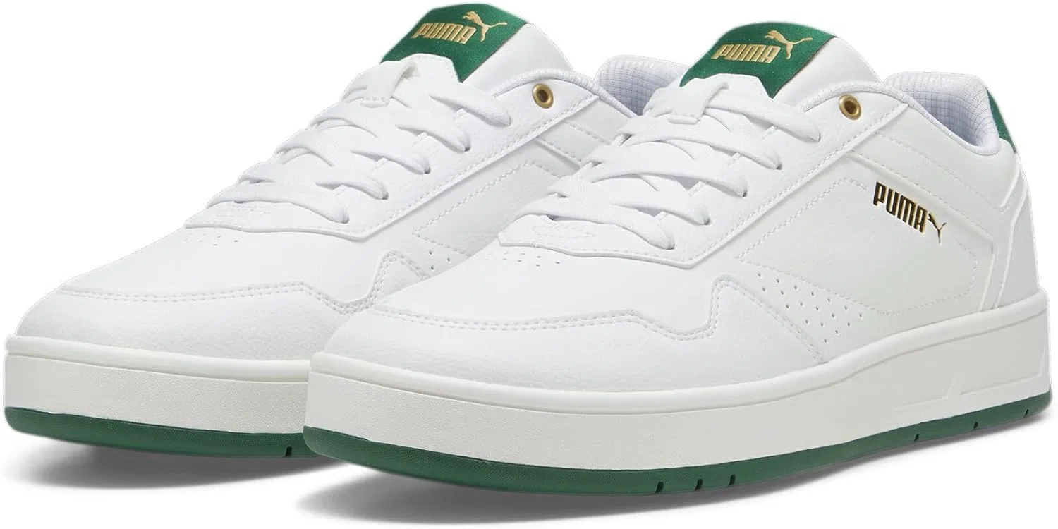 Кроссовки PUMA Erwachsene Court Classic, White Vine Gold Green — фото 2