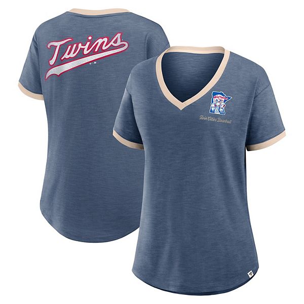 

Женская футболка V-neck Minnesota Twins Binge Worthy Stadium Slub Fanatics