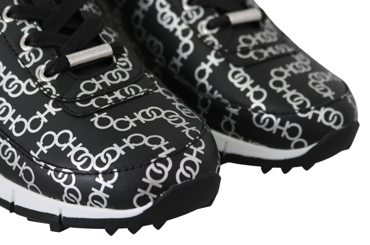 Женские кроссовки Jimmy Choo и кожа Monza, цвет Black | Silver — фото 4