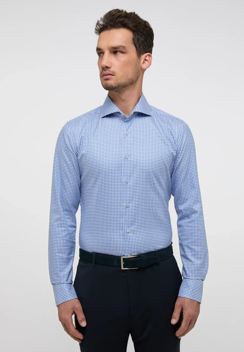 

Рубашка Eterna с длинными рукавами "SLIM FIT", синий