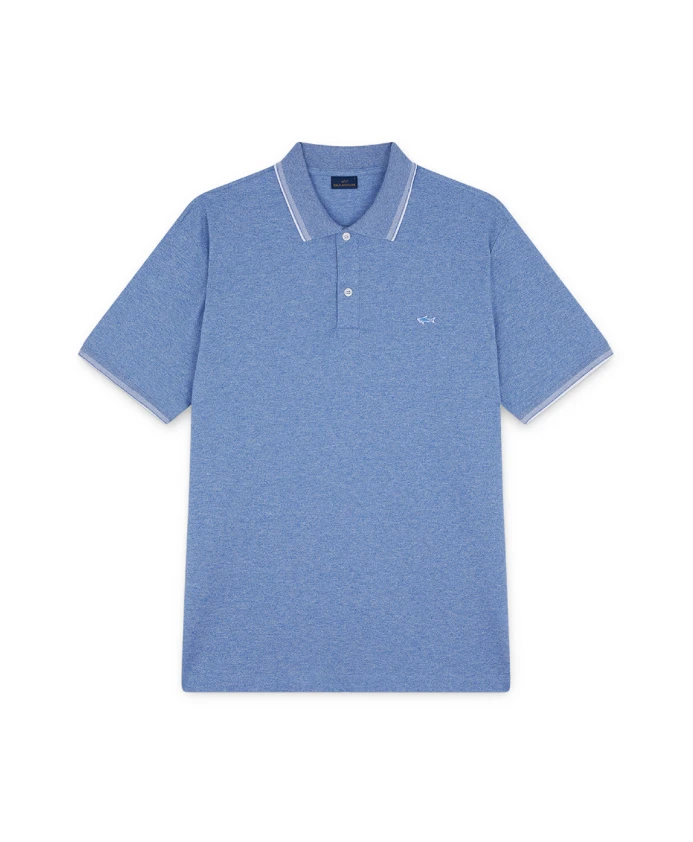 

Хлопковая рубашка-поло Jaspã piquã с полосатой отделкой Paul & Shark, синий