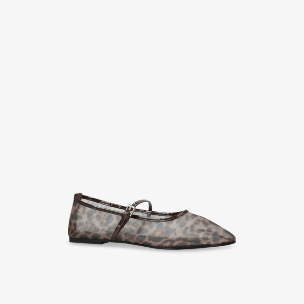 Туфли Мэри Джейн Steve Madden сетчатые на плоской подошве с леопардовым принтом, мультиколор — фото 3