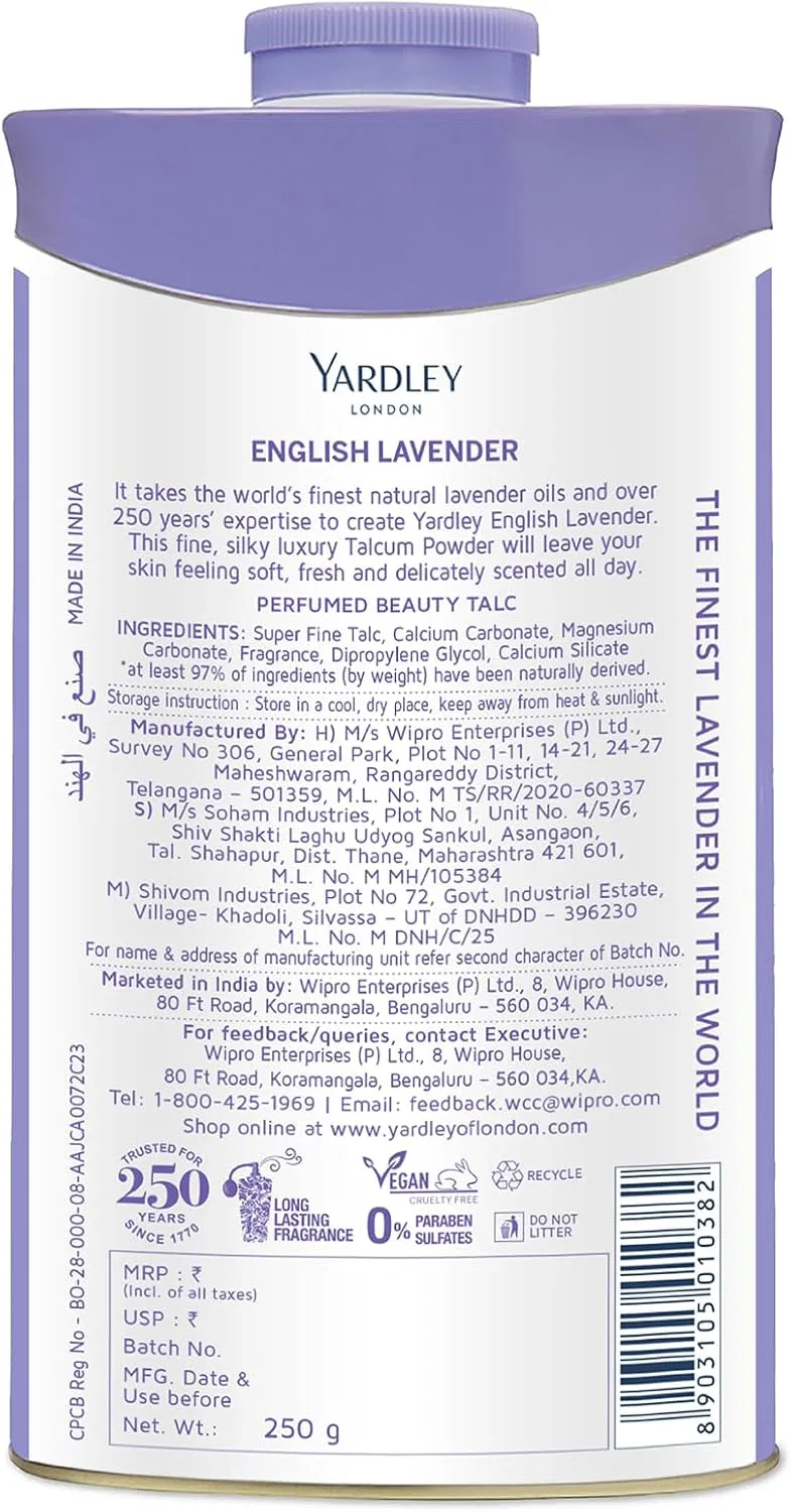 Тальк Yardley London English Lavender 250 г — фото 3