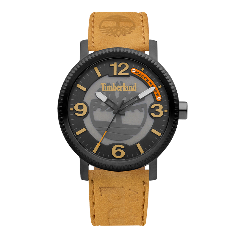 

Timberland Наручные часы Scusset Collection с кварцевым механизмом, кожаным ремешком, 44 мм, черный циферблат, мужские часы