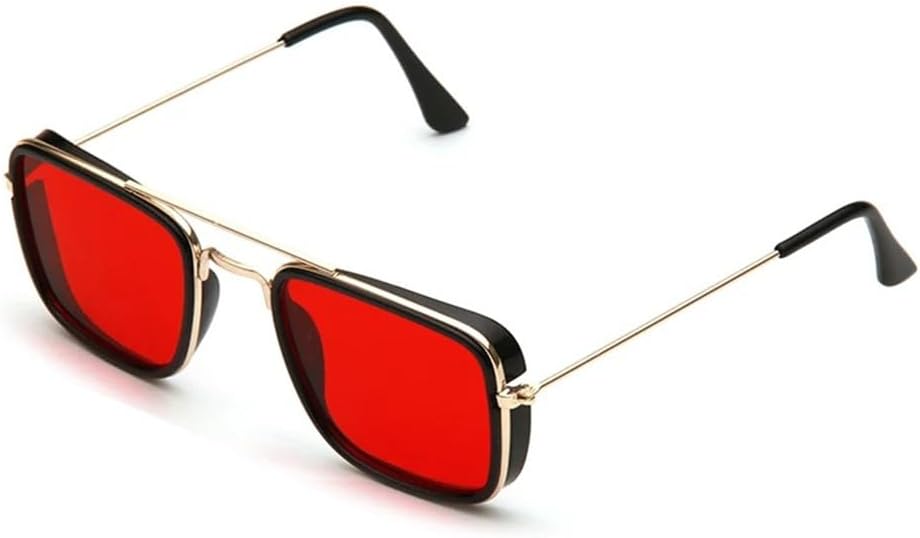 

Солнцезащитные очки с двойной перемычкой для мужчин и женщин, защита от УФ-излучения UV400, прозрачная градиентная металлическая оправа, для занятий спортом на открытом воздухе, бега и езды на велосипеде UYPTK, Red