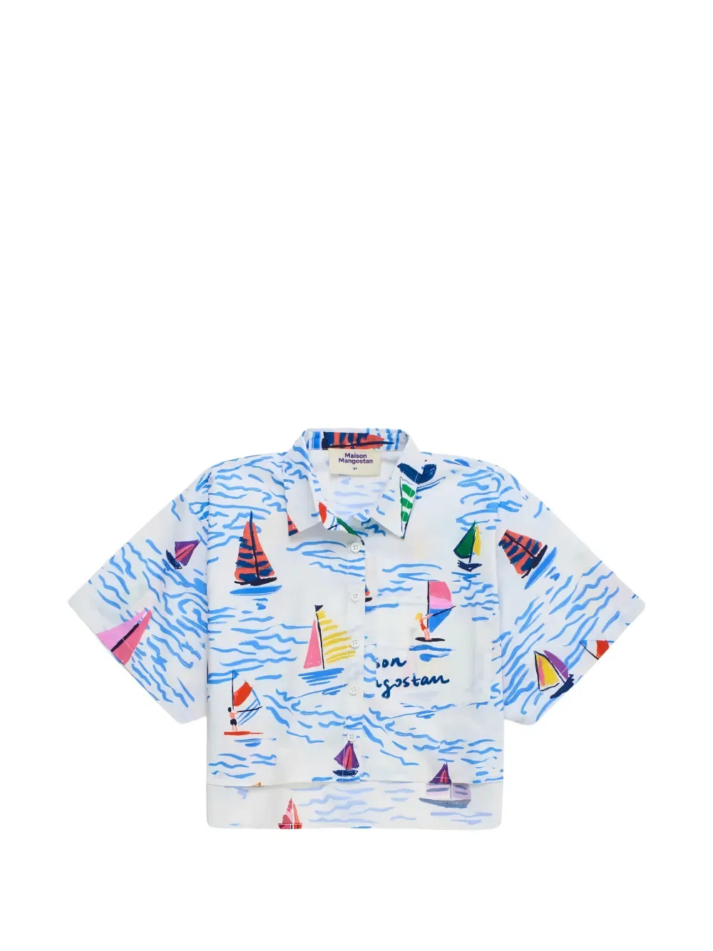 Укороченная рубашка Barcos Maison Mangostan Kids, белый