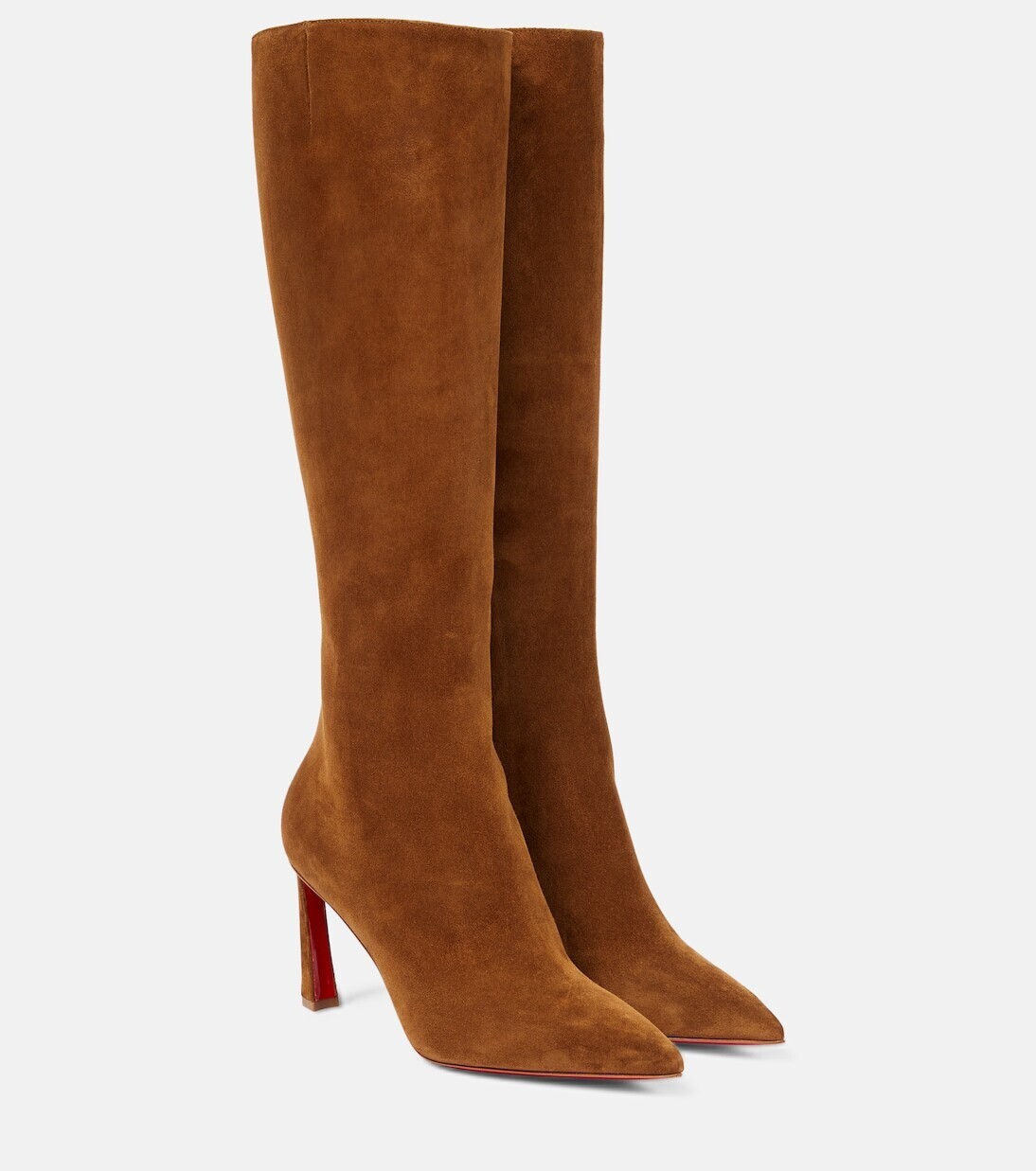 Замшевые сапоги condora botta 85 Christian Louboutin, коричневый