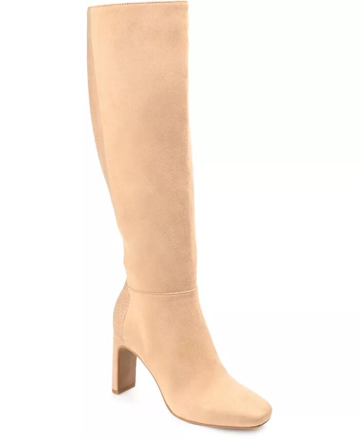 Женские сапоги Elisabeth Wide Calf до колена Journee Collection, коричневый/бежевый