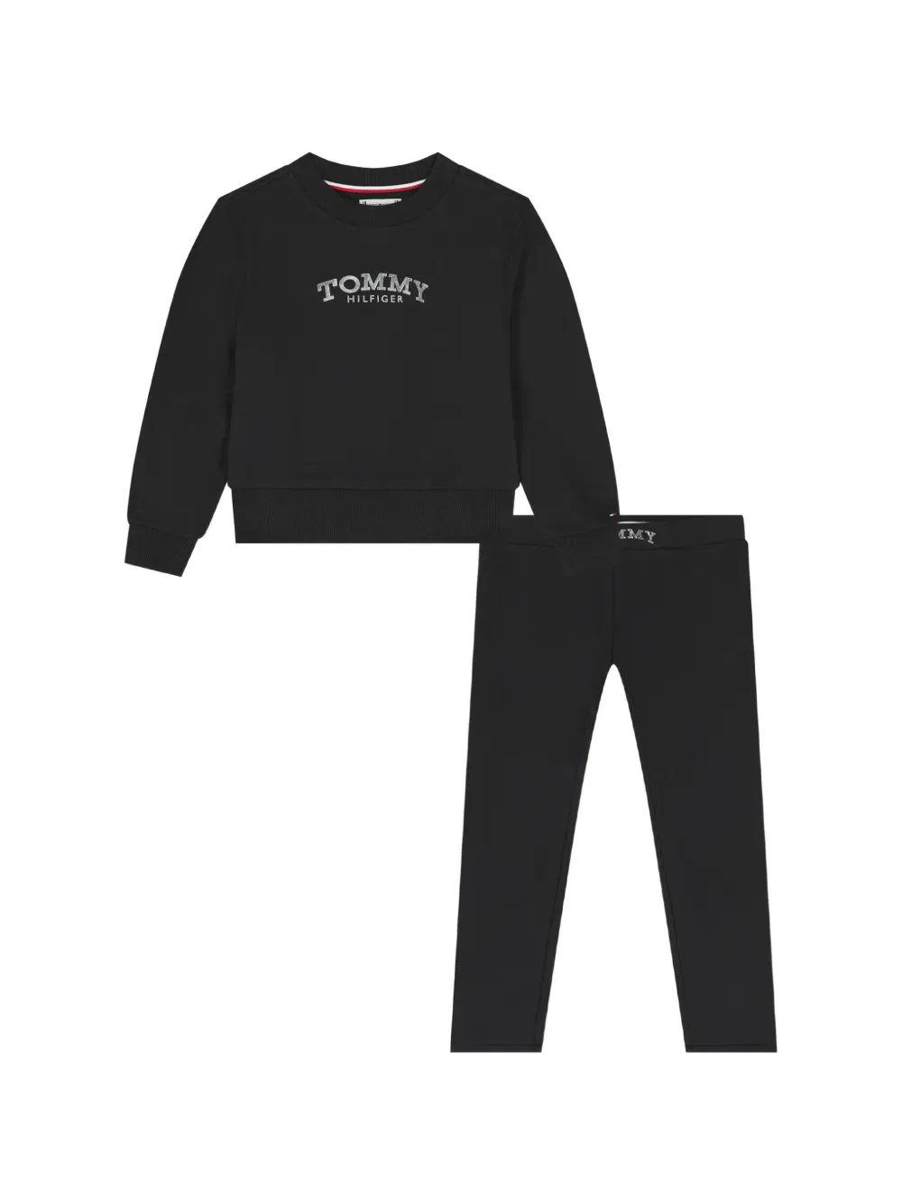 Комплект леггинсов с логотипом (два комплекта) Tommy Hilfiger Junior, черный