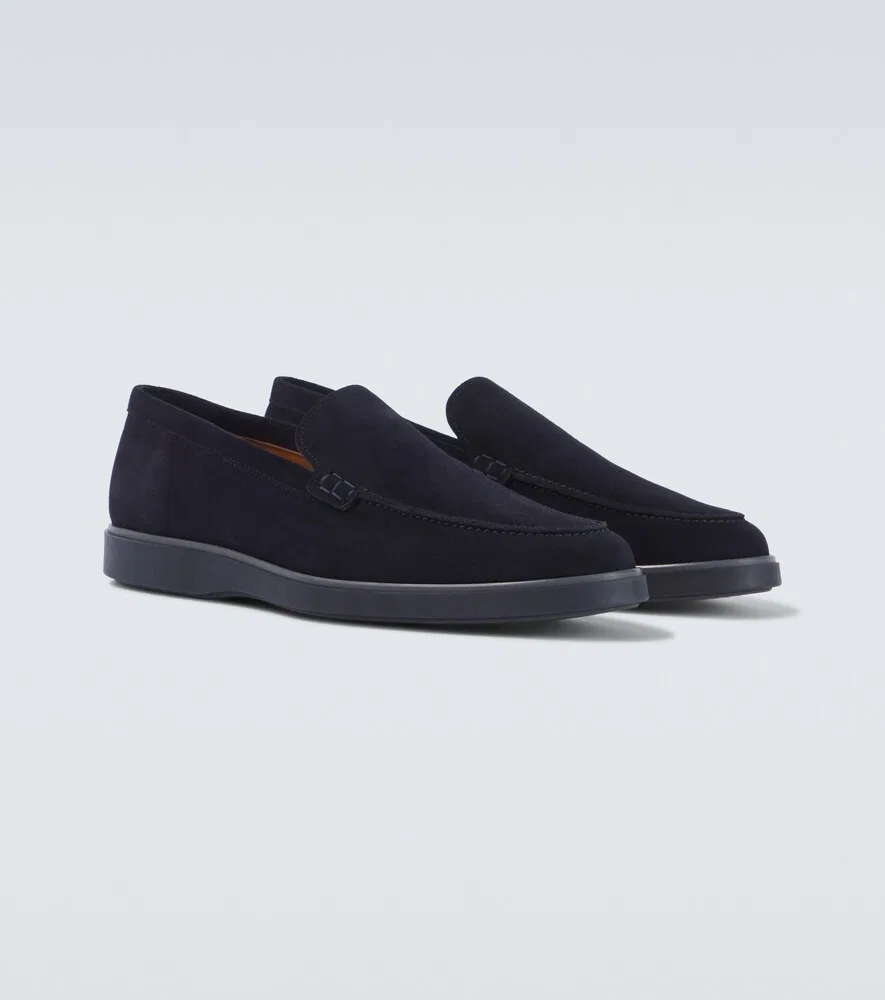 Лоферы из замши Coroa Magnanni, синий