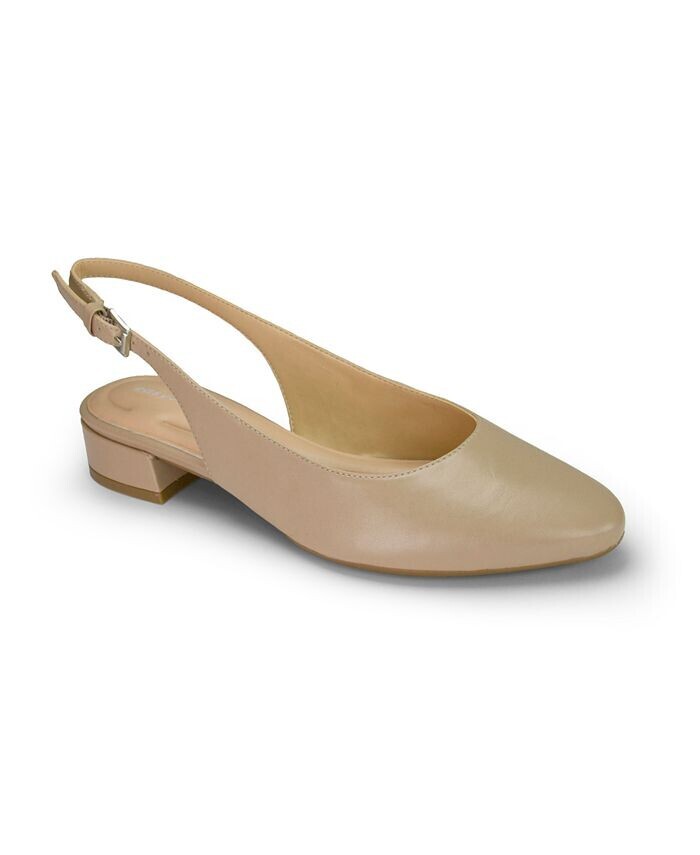 Женские туфли-лодочки Eflex Cassius с открытой пяткой на блочном каблуке Easy Spirit, цвет Medium Natural Leather