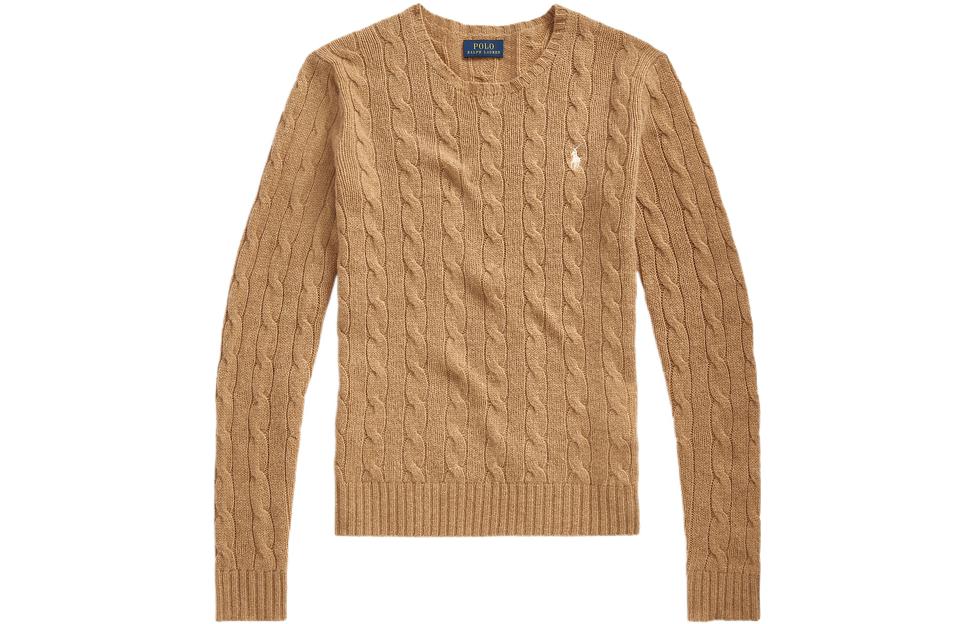 

Свитер с косичной вязкой Polo Ralph Lauren, коричневый