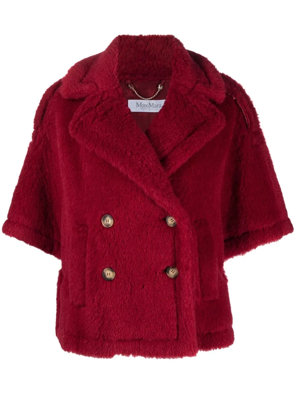 

Жакет из искусственного меха с широкими рукавами MAX MARA, красный