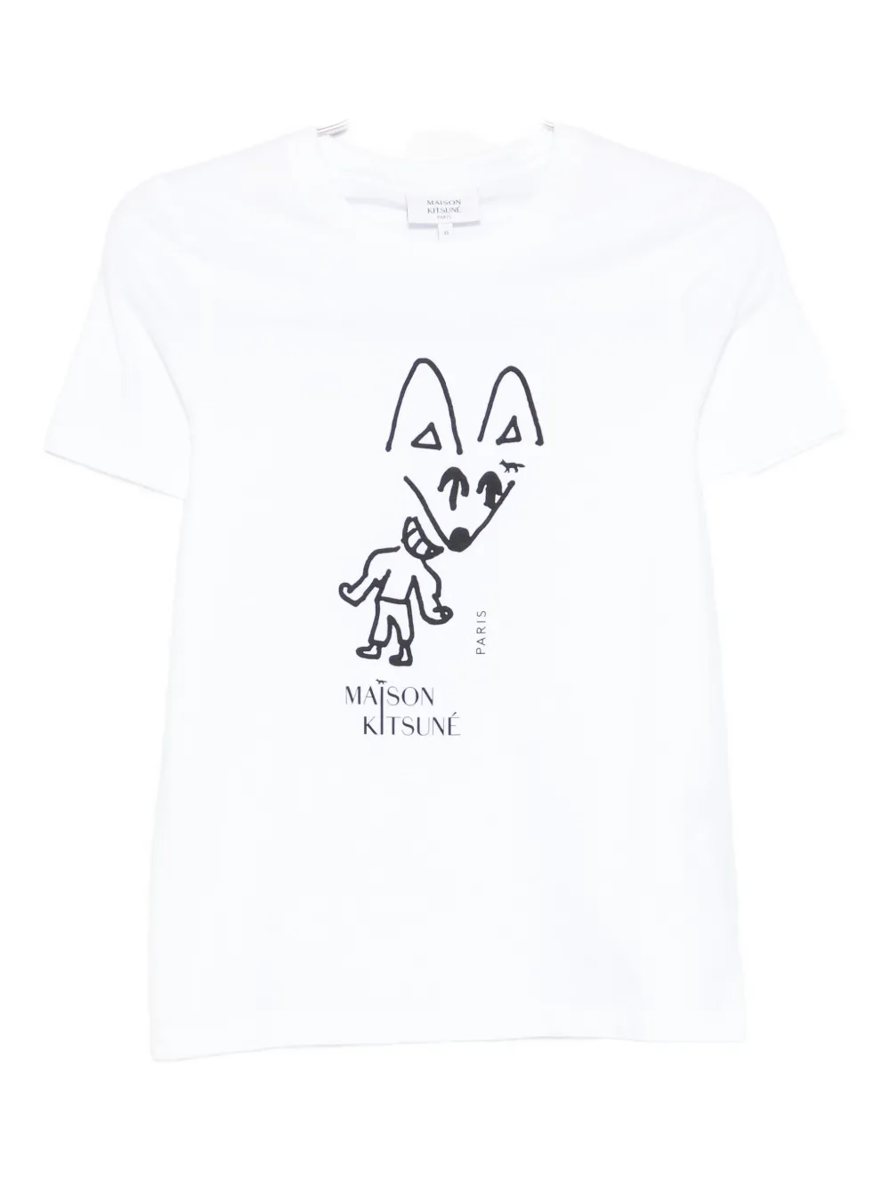 

Футболка с принтом лисы Maison Kitsuné, белый