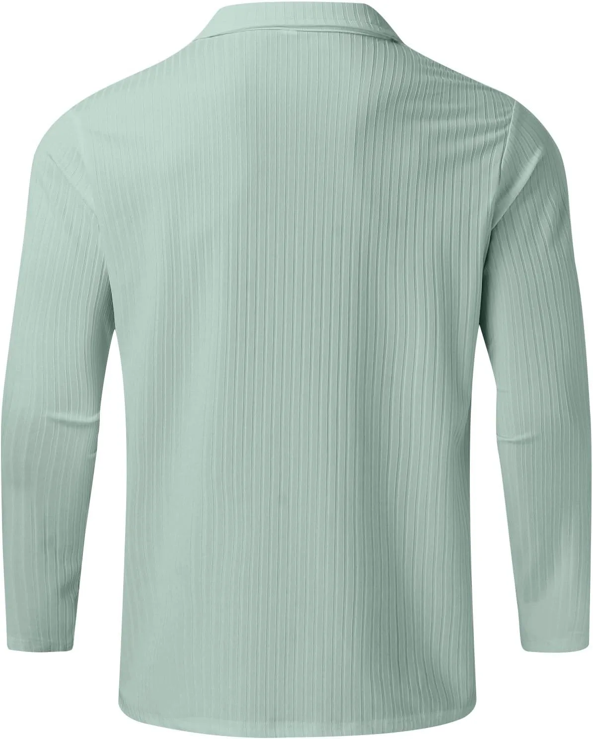 Мужская футболка с длинным рукавом Casual Ribbed Quarter Zip, Slim Fit, Stretch — фото 3
