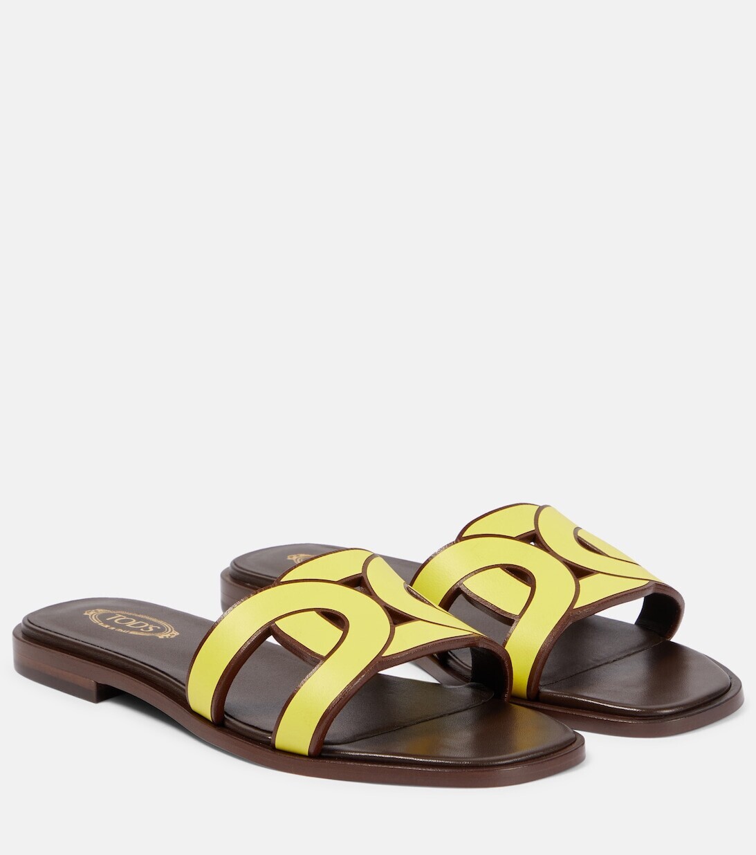 Кожаные шлепанцы Tod's, желтый