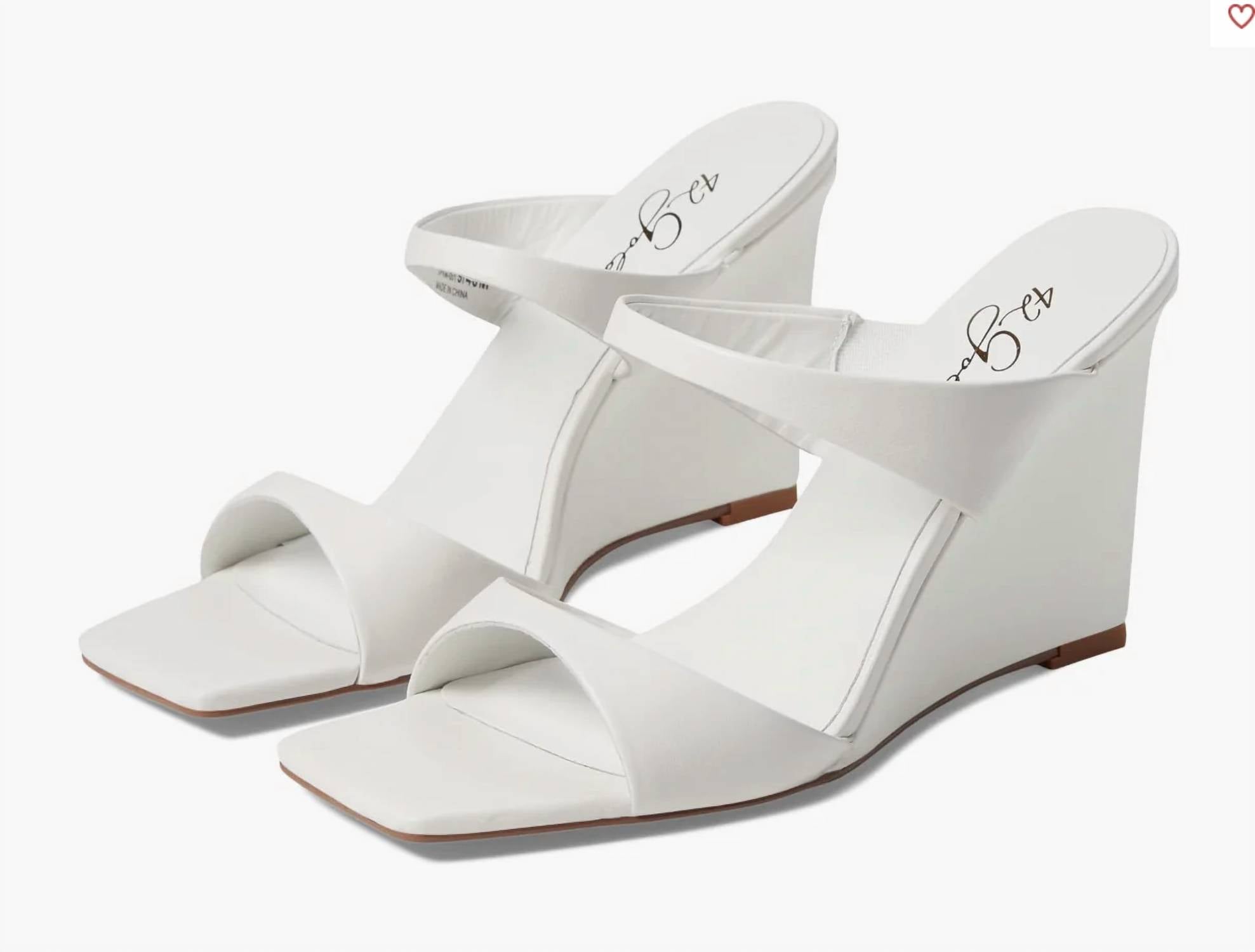 Женские туфли Omira Squared Toe на танкетке из белой кожи 42 GOLD